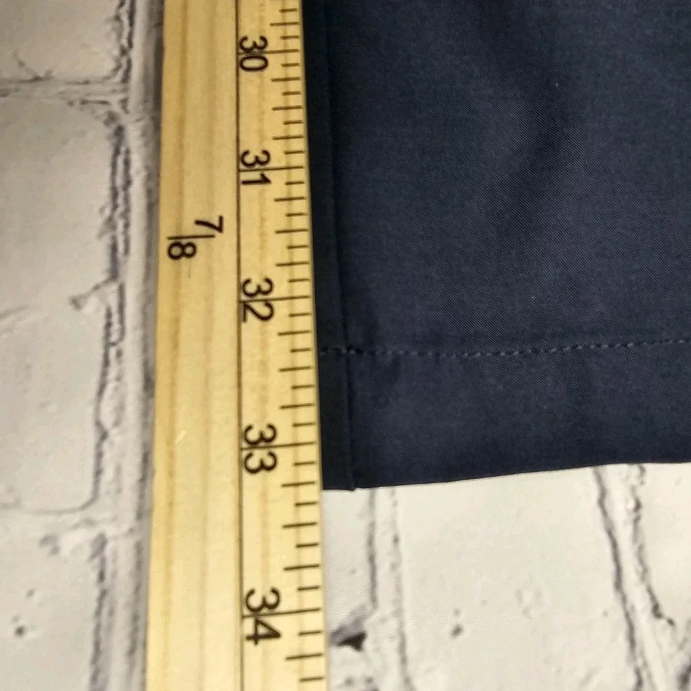 Greg Norman Men's Performance Pants Size 36x34 Navy Blue Golf Stretch Flat Front